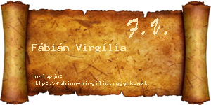 Fábián Virgília névjegykártya